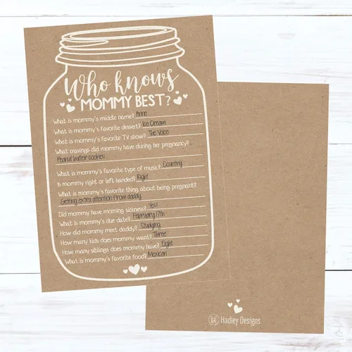 Miniatura 2 de Hadley Designs Juegos de baby shower para 25 invitados – Kraft Who Knows Mommy Best Baby Shower Game, juegos de baby shower para niños y niñas
