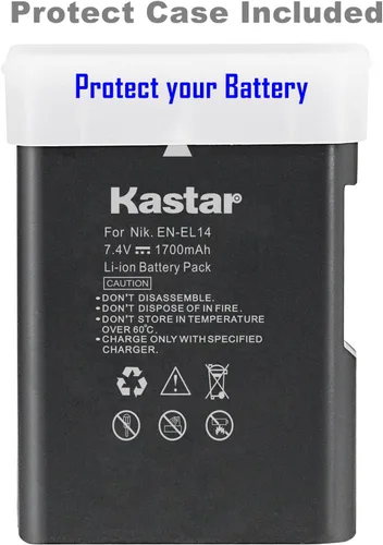 Miniatura 2 de Kastar Batería EN-EL14 (paquete de 2) y cargador para ENEL14 EN-EL14a MH-24 y Coolpix P7000 P7100 P7700 P7800 D3100 DSLR D3200 DSLR D3300 DSLR D5100