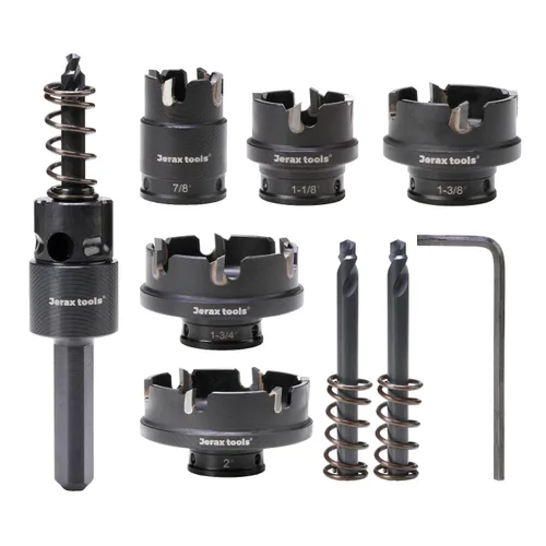 Jetax Tools - Juego de 5 piezas de sierra de agujero TCT de cambio rápido, 7/8 pulgadas, 1-1/8 pulgadas, 1-3/8 pulgadas, 1-3/4 pulgadas, 2 pulgadas,
