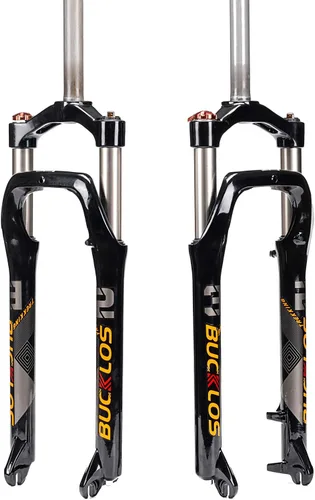 BUCKLOS 26 x 4.0 pulgadas Fat Tire MTB Horquilla de suspensión, 3.937 in cubo de espaciado de viaje 5.315 in 1 1/8 tubo recto Bloqueo manual 0.354