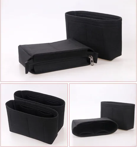 Miniatura 3 de Lckaey Organizador de inserción de bolso para chanel pequeño bolso clásico con solapa, organizador de fieltro para bolso premium sin