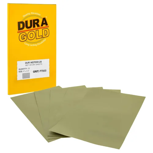 Miniatura 19 de Dura-Gold Hojas de papel de lija húmedas o secas de 5-1/2 x 9 pulgadas, variedad de grano 150, 220, 320, 400, 600 (5 cada una, 25 en total) - Lijado