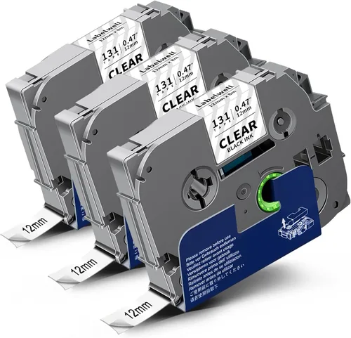 Miniatura 9 de Labelwell Paquete de 3 cintas TZe-111 compatibles con etiquetas adhesivas transparentes de 0.236 in 0.23 pulgadas, TZe111 TZ-111, negro sobre