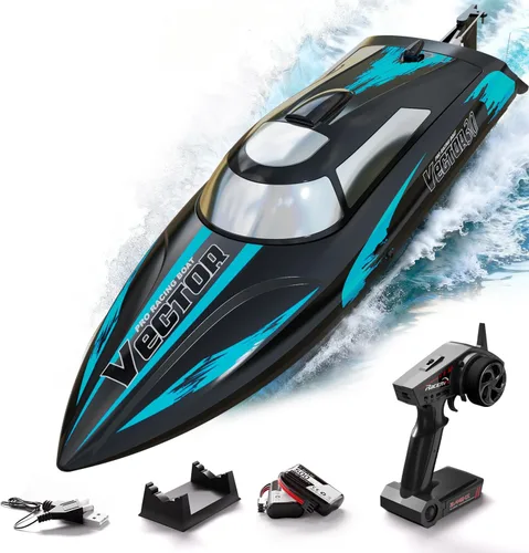 volantexrc Barco de control remoto RC para piscina, control de 2.4 GHz, barcos RC para adultos, barco eléctrico de lago con sistema de refrigeración