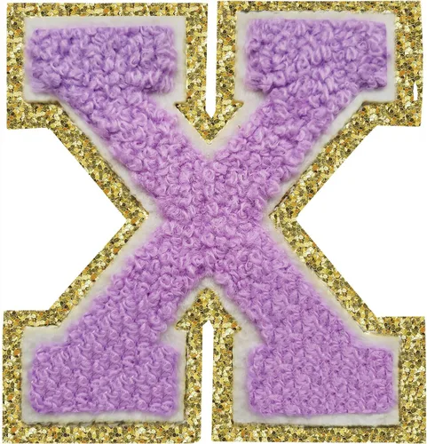 Miniatura 81 de SPRT - Parches de letras de chenilla universitaria con purpurina, parche de letras blancas para planchar con letras del alfabeto para disfraz
