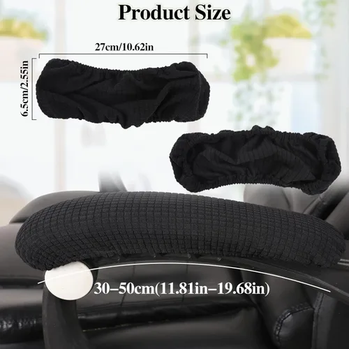 Miniatura 2 de Vin Beauty Fundas para reposabrazos de silla de oficina, 2 piezas, Fundas removibles para reposabrazos de oficina, Fundas elásticas para Negro