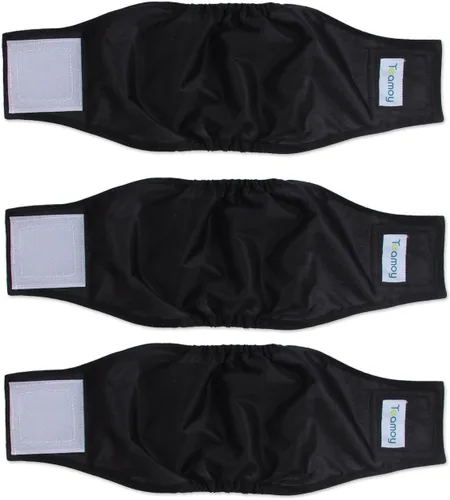 Miniatura 25 de Teamoy Pañales reutilizables para perros machos, bandas lavables para el vientre para cachorros, paquete de 3