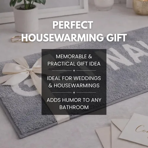 Miniatura 8 de LABEND HOME Alfombra de baño Get Naked de 59 x 24 pulgadas, divertida alfombra de baño, respaldo de microfibra de felpa antideslizante, decoración