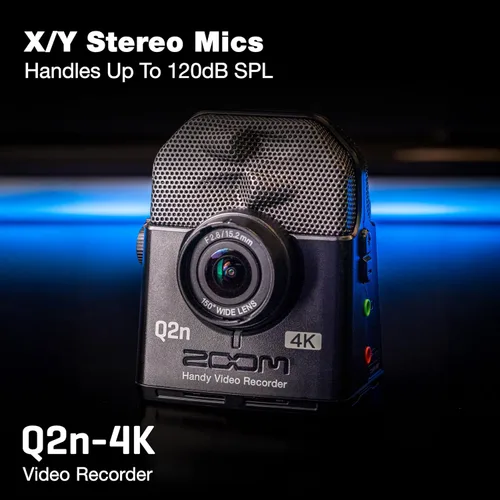 Miniatura 3 de Zoom Grabadora de video Q2n-4K para música, podcasts y transmisión con video 4K, micrófonos estéreo, modo de cámara web