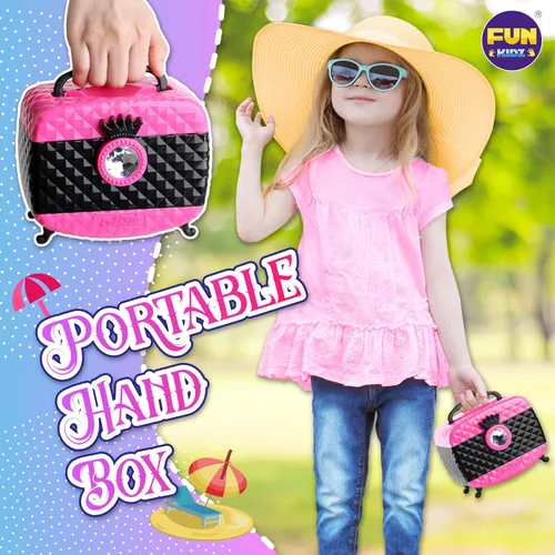 Miniatura 7 de Kit de maquillaje de 60 piezas para niñas de 6 a 12 años, FunKidz Juego de cosméticos para niños con tres capas, caja de maquillaje plegable