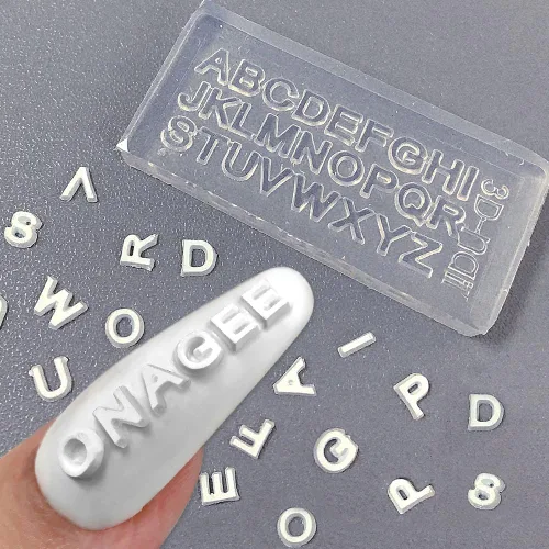 Miniatura 3 de Moldes de silicona con letras 3D para arte de uñas, mini alfabeto, moldes de resina con letras A-Z, 26 alfabetos, herramientas de uñas, hechas a