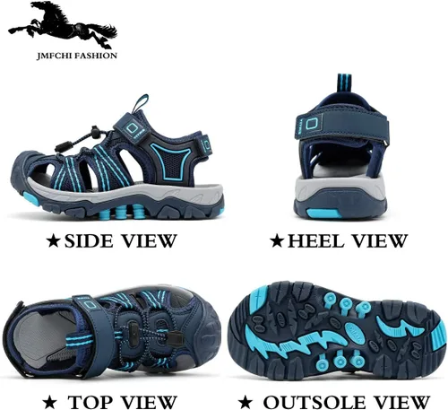 Miniatura 2 de JMFCHI FASHION Sandalias deportivas para niños, sandalias para exteriores, senderismo, atléticas, puntera cerrada, sandalias de playa para niñas