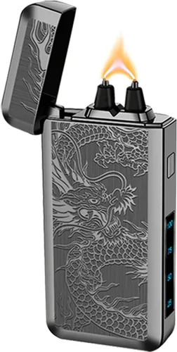 Miniatura 11 de Encendedor de arco resistente al viento, recargable por USB, plasma, sin llama con indicador de batería, ideal para velas, barbacoas y fuegos Flor