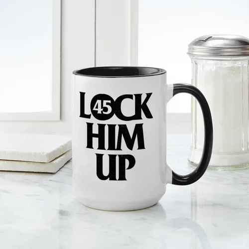 Miniatura 3 de CafePress Lock Him Up - Taza de café de cerámica de 15 oz (15.0 fl oz)