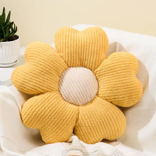 Miniatura 10 de Sioloc Almohada Decorativa de Flores, Lindo Cojín de Asiento de Suelo con Margaritas, Almohadas Decorativas Divertidas y Estéticas para Cama Sofá