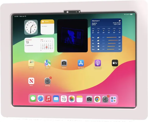 Miniatura 12 de Carcasa VESA acrílica antirrobo para Apple iPad mini 4/5 de 8 pulgadas con kit de montaje en pared y cable de carga en ángulo de 90 grados