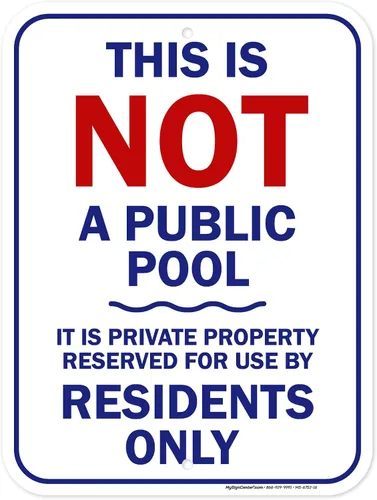 Miniatura 15 de Esto no es una piscina pública – Es propiedad privada reservada para uso por residentes solamente, letrero de 10 x 14 pulgadas, HDPE de 55 mil