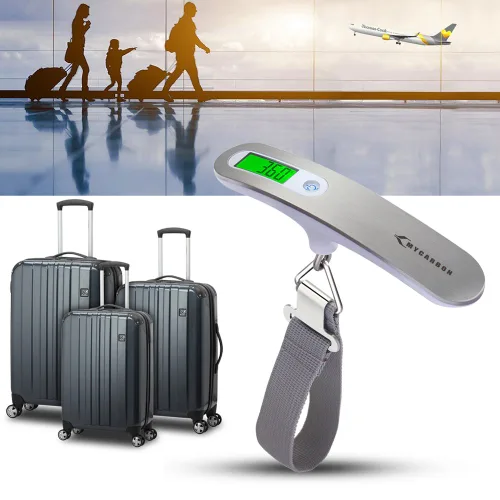 Miniatura 9 de MYCARBON Báscula digital para equipaje, báscula colgante de alta precisión de 110 lb50 kg con pantalla retroiluminada, perfecta para viajes y hogar