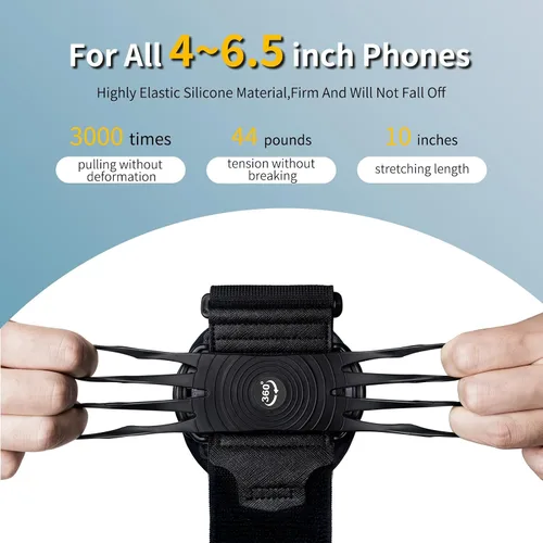 Miniatura 4 de Wristband Phone Holder for Running,【360° Rotatable & Upgrade Anti-Drop (Black)