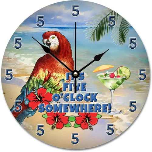 Miniatura 25 de Reloj de pared de madera rústica personalizado de 10 pulgadas, silencioso sin tictac, funciona con pilas, para sala de estar, dormitorio, cocina, En