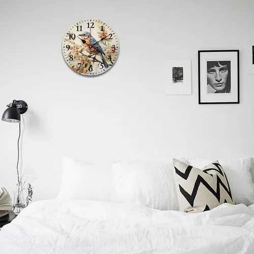 Miniatura 4 de Reloj de pared retro vintage de 16 pulgadas, estilo francés, estilo toscano y estilo vintage, funciona con pilas, con movimiento de cuarzo, números