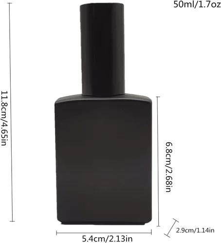 Miniatura 2 de Botella de spray de vidrio cuadrada de 8 piezas, pequeño recipiente recargable con niebla fina srpayer, botella de perfume