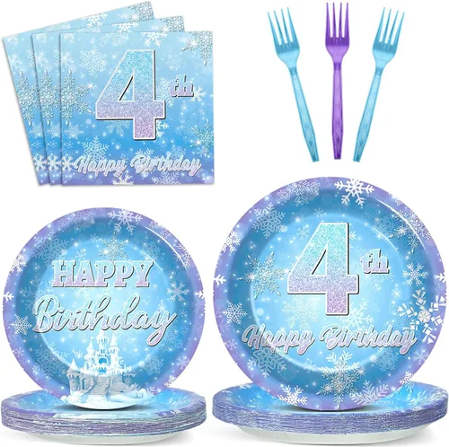 Miniatura 25 de Juego de 96 piezas de platos de papel, servilletas y tenedores para fiesta de cumpleaños número 16 para fiesta negra de dulces 16 años, platos