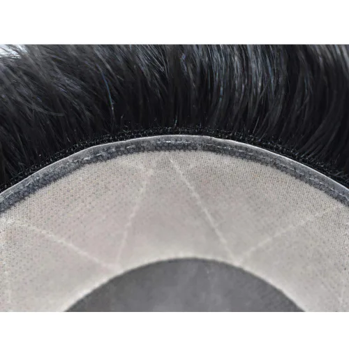 Miniatura 3 de Sistema de peluquín para hombres 100% real Remy piezas de cabello humano duradero NPU con monofilamento Mens Toupee para hombre Cabello Humano