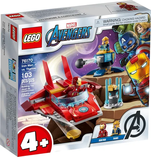 LEGO Marvel Avengers Iron Man vs. Thanos 76170 Genial, juguete coleccionable de construcción de superhéroes para niños con las minifiguras de Marvel