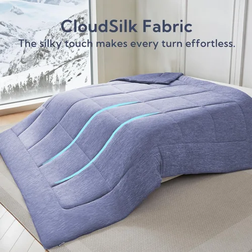 Miniatura 5 de MR&HM Edredón refrescante de tamaño Twin/Twin XL, manta de doble cara refrescante para personas que duermen con calor, ropa de cama sedosa