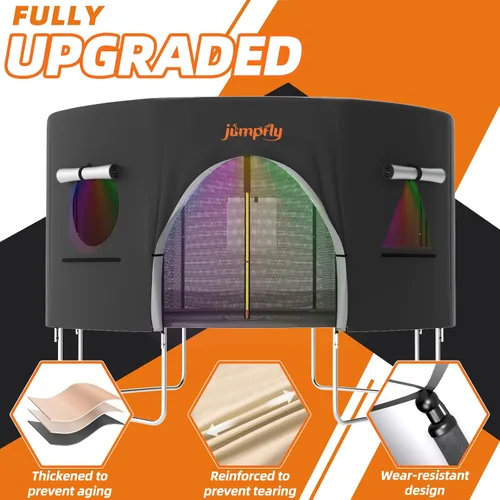 Miniatura 7 de jumpfly Carpa para Trampolín de 12 Pies para Niños, Compatible con Trampolín Redondo de 8 Postes Rectos, Cubierta de Sombra para Trampolín con Luz