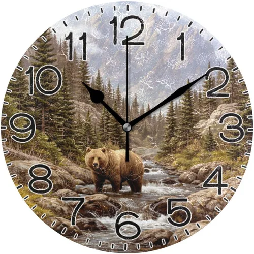 Miniatura 15 de ALAZA Reloj de pared con ondas de playa, funciona con pilas, sin tictac, de cuarzo, analógico, rústico, rústico, reloj redondo, decoración retro