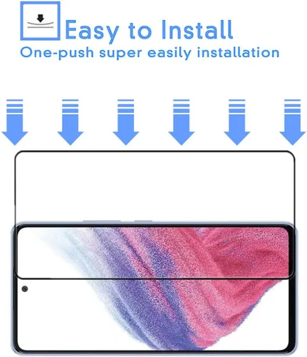 Miniatura 7 de Protector de pantalla de cobertura completa para Galaxy A53 5G, 2 unidades, seda negra, antiarañazos, fácil de instalar, película protectora