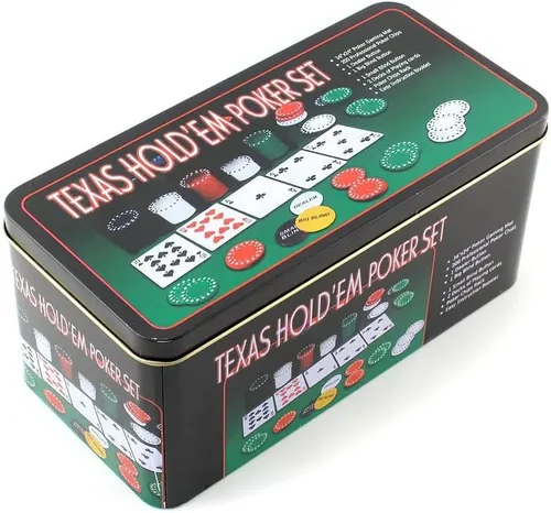 Miniatura 4 de Juego de fichas de póquer con caja de almacenamiento de aluminio, dos barajas de cartas estándar, Big Blind, Casino Style Chip para Texas Home Game