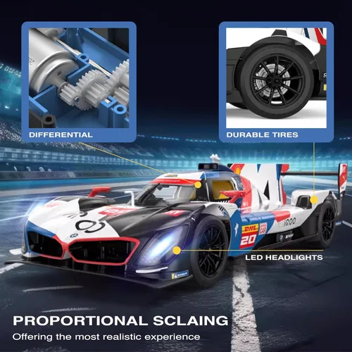 Miniatura 7 de Voltz Toys Coche RC Le Mans a escala 1/14 con licencia Le Mans Series a control remoto, modelo de auto de juguete para niños y adultos con puertas