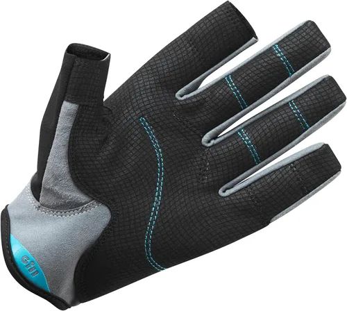 Miniatura 8 de Gill Deckhand Guantes de vela – Dedos largos con dedos expuestos y pulgar – Protección solar UV 50+ y repelente al agua Negro