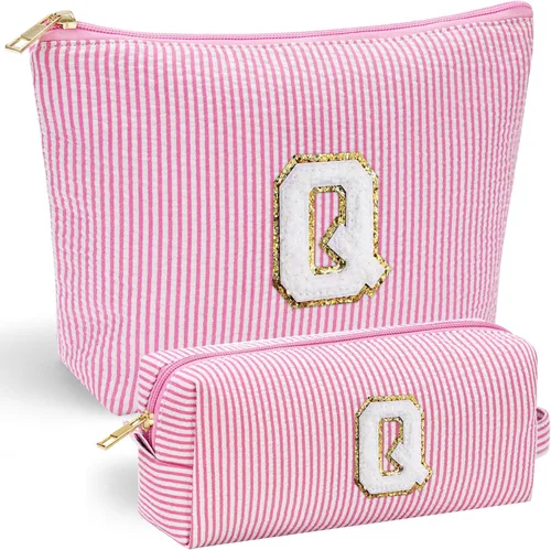 Miniatura 71 de YOOLIFE Regalos del Día de la Madre para mujeres, bolsa de maquillaje con inicial, bolsa de cosméticos, bolsa de maquillaje de viaje, regalos Rosado
