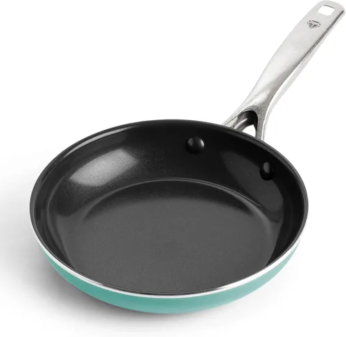 Miniatura 11 de Blue Diamond - Sartén antiadherente de cerámica con infusión de diamante de 8 pulgadas, sin PFAS y PFOA, apta para lavavajillas y horno, Rosa
