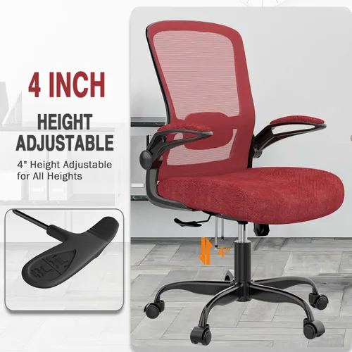 Miniatura 4 de Silla de Oficina Mimoglad, Silla de Escritorio Ergonómica con Soporte Lumbar Ajustable, Silla de Computadora de Malla de Respaldo Alto