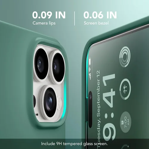 Miniatura 408 de GONEZ Funda de silicona para iPhone 15 Pro Max, compatible con Magsafe, protector de cámara + protector de pantalla, forro de microfibra suave
