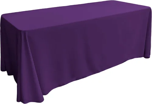 Miniatura 3 de LA Linen Mantel rectangular lavable de popelín de poliéster, resistente a las manchas y a las arrugas, cubierta de mesa 60x84, mantel de tela