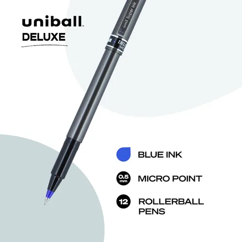 Miniatura 2 de uni-ball Deluxe 60027 - Bolígrafos de bola con micropunta, color azul