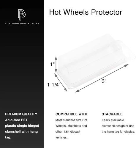 Miniatura 2 de Platinum Protectors Funda Clamshell para ruedas calientes sueltas y autos Matchbox (paquete de 10)