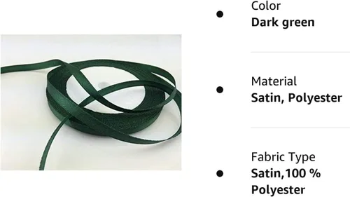 Miniatura 2 de Cinta de satén de color sólido 1/4", 25yds