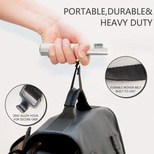 Miniatura 4 de AIRSCALE - Báscula de equipaje sin batería sin necesidad de batería báscula de peso de equipaje dinamo 110 libras1102lbs maleta digital de mano