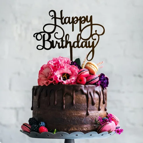 Miniatura 4 de Juego de 20 adornos acrílicos negros para tartas de cumpleaños, para niños, niñas, mujeres, hombres, suministros de decoración de fiesta