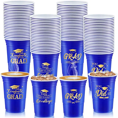 Miniatura 7 de Yinder 48 vasos de plástico desechables para fiesta de graduación, decoraciones de graduación de 16 onzas, tazas de estadio de grado 2026, bebidas