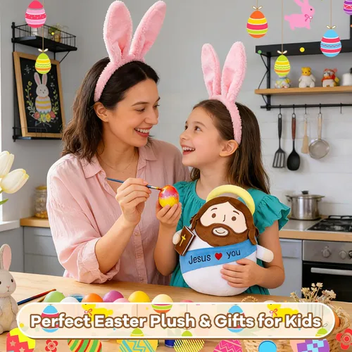 Miniatura 4 de Muñeco de peluche de Jesús, 8 pulgadas, Jesús con la Biblia, capa y Jesús te ama, juguetes de peluche Kawaii para la escuela dominical