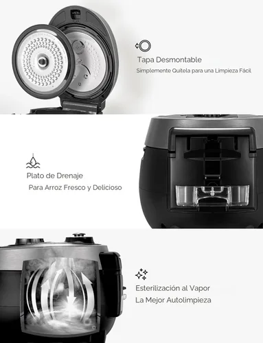 Miniatura 7 de CUCKOO Olla Arrocera de Doble Presión de 6 Tazas Sin Cocer / 12 Tazas Cocidas con Olla Interior Antiadherente, Arrocera y Calentador Versátil con 14