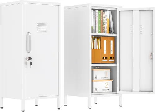 Miniatura 16 de Gabinete de casillero de almacenamiento de 62.2 cm de alto de metal con cerradura - Gabinete pequeño con cerradura para empleados, casillero